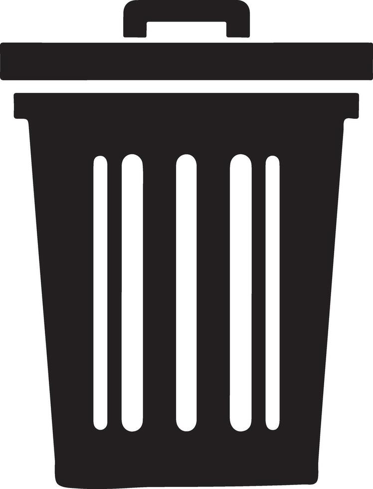 ecycling Bin Silhouette, Trash Can Container Garden Tool Illustration vector