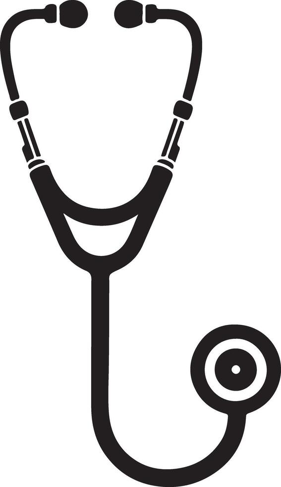 Silhouette Stethoscope Stock Illustrations vector