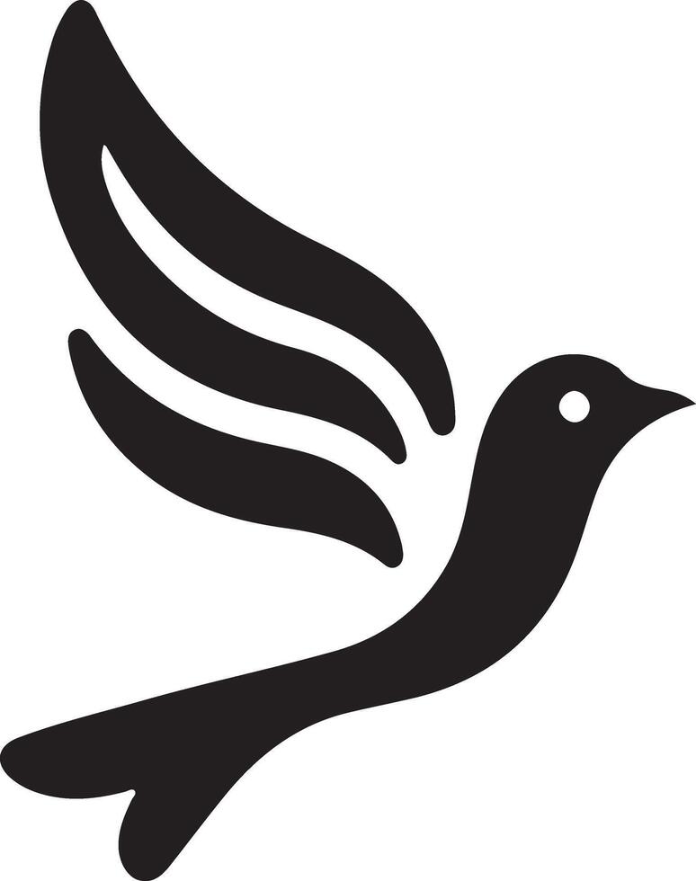 a black and white bird flying in the air vector