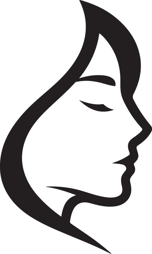 a woman's face with a closed eyes logo vector