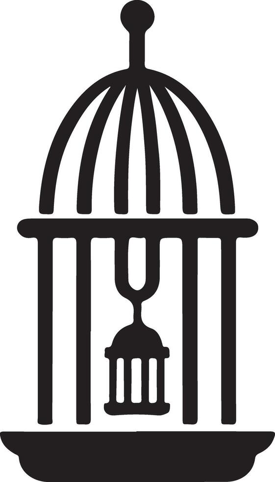 a black and white illustration of a birdcage vector