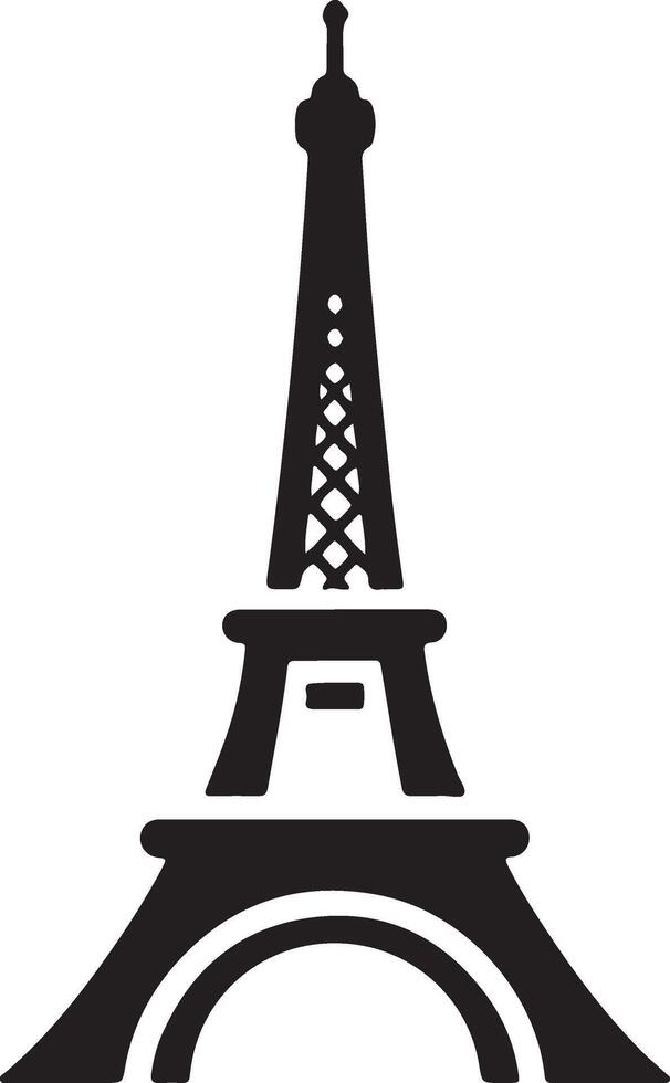 the eiffel tower is shown in black and white vector