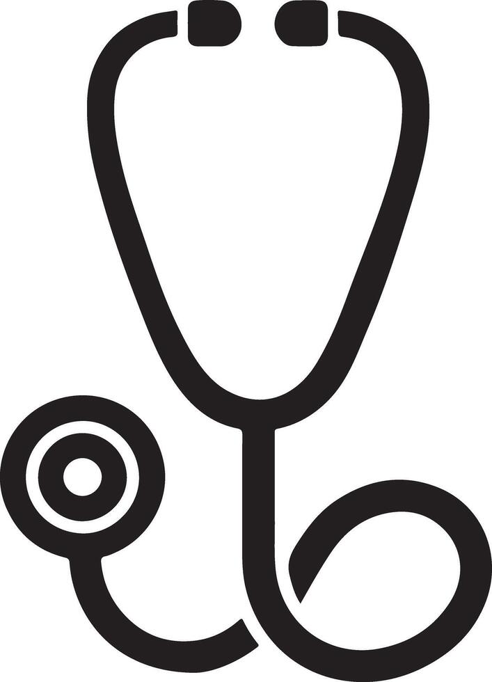 Silhouette Stethoscope Stock vector