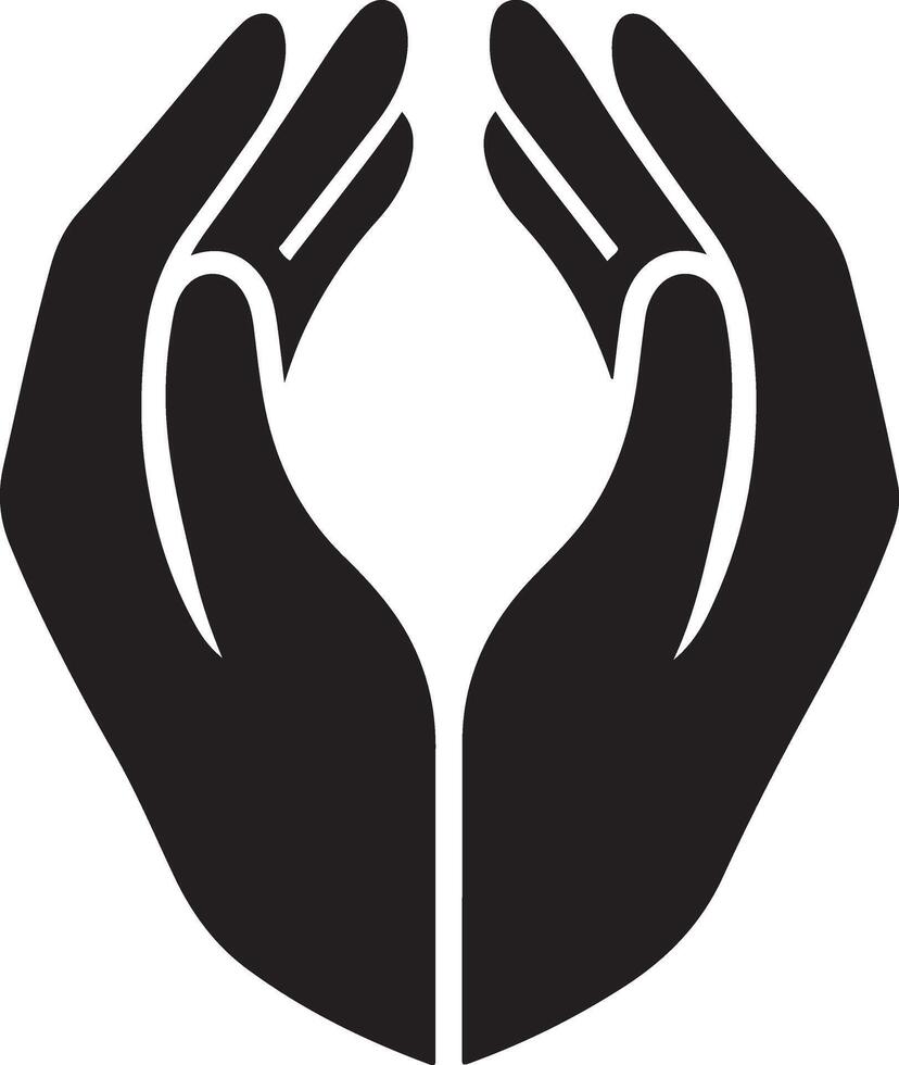 Hands protecting or support icon vector