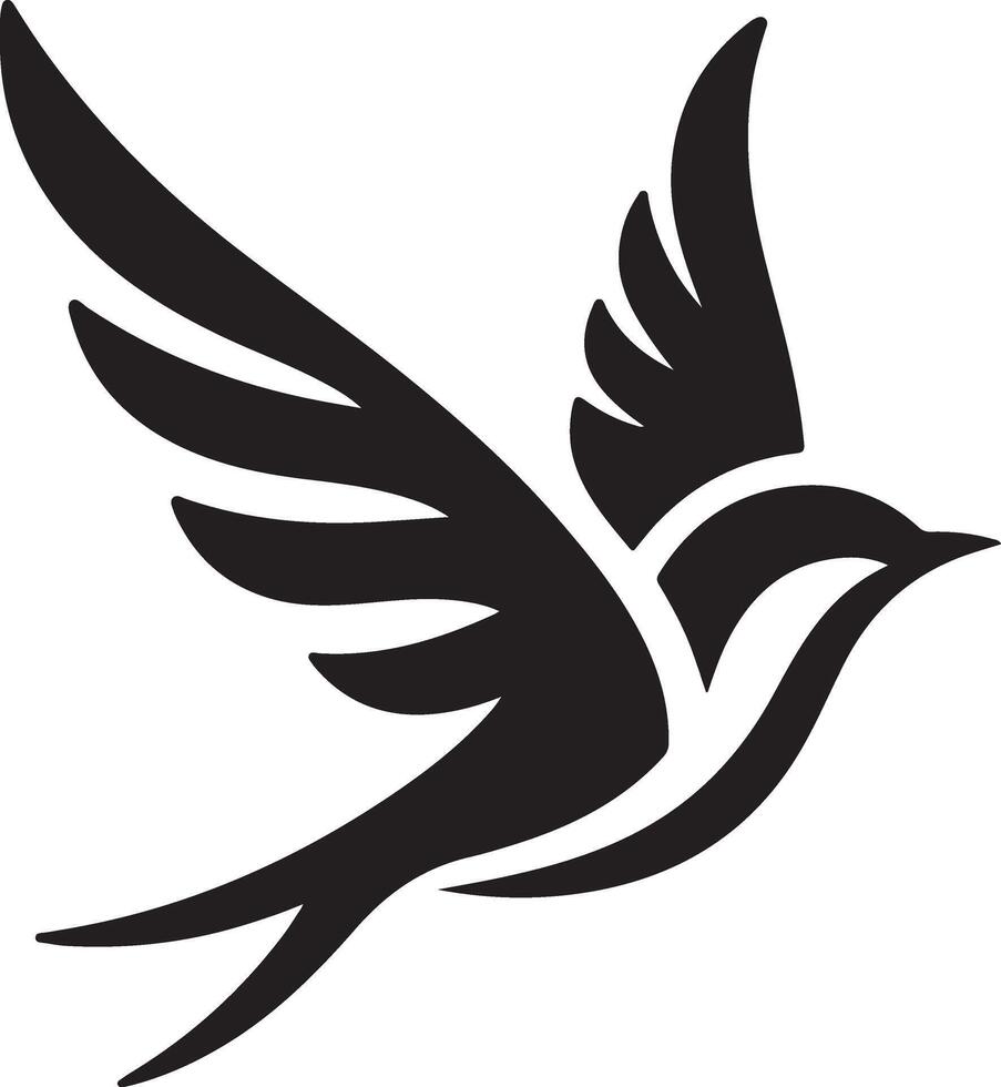 a black and white bird flying in the air vector