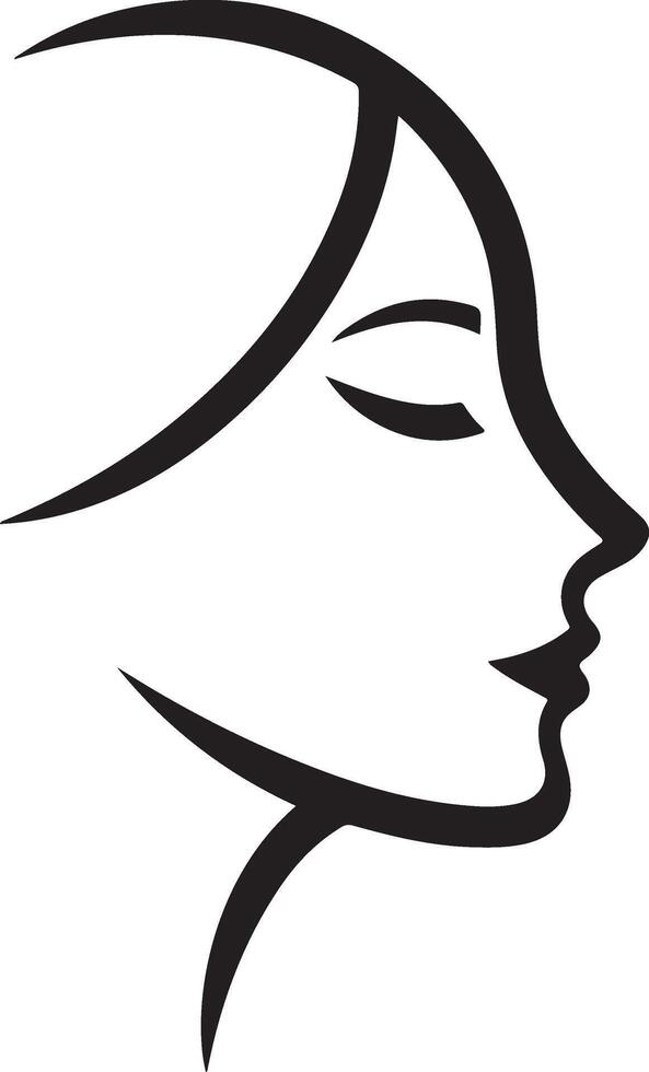 a woman's face with a closed eyes and a long hair vector