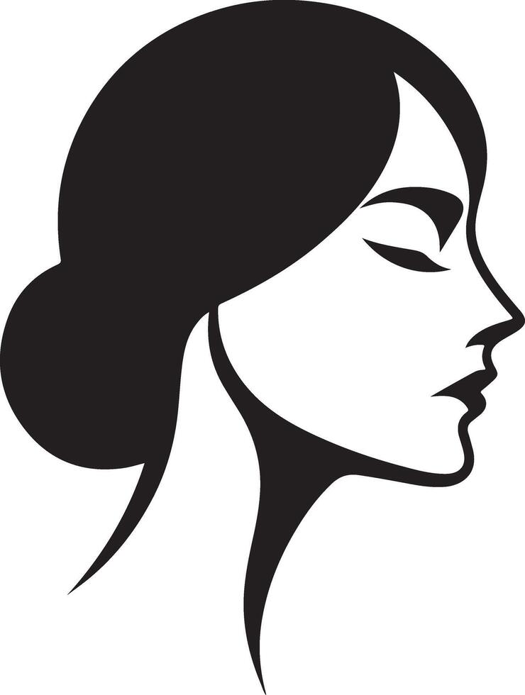 silhouette of a woman's face with her eyes closed vector
