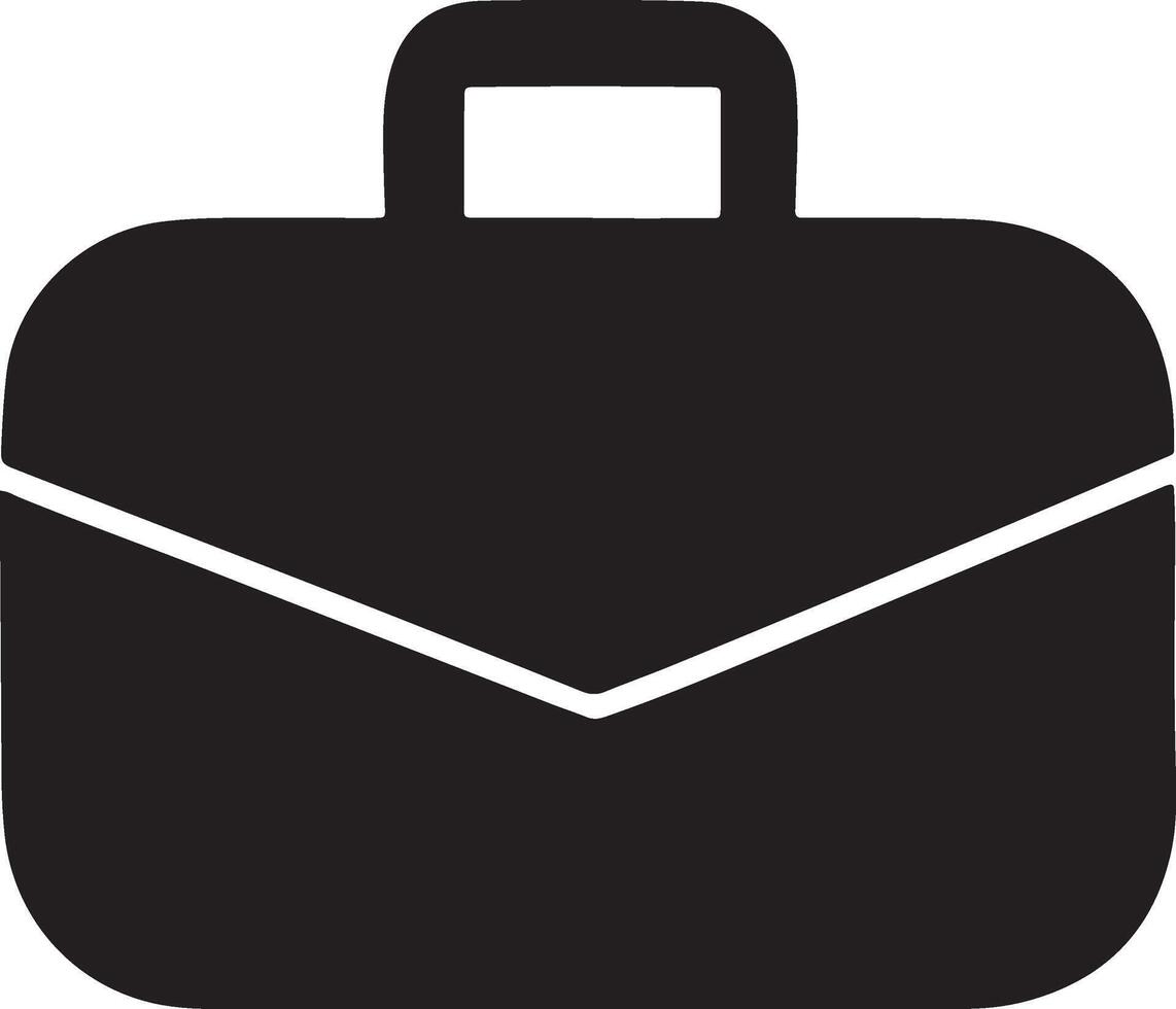 a black briefcase icon on a white background vector