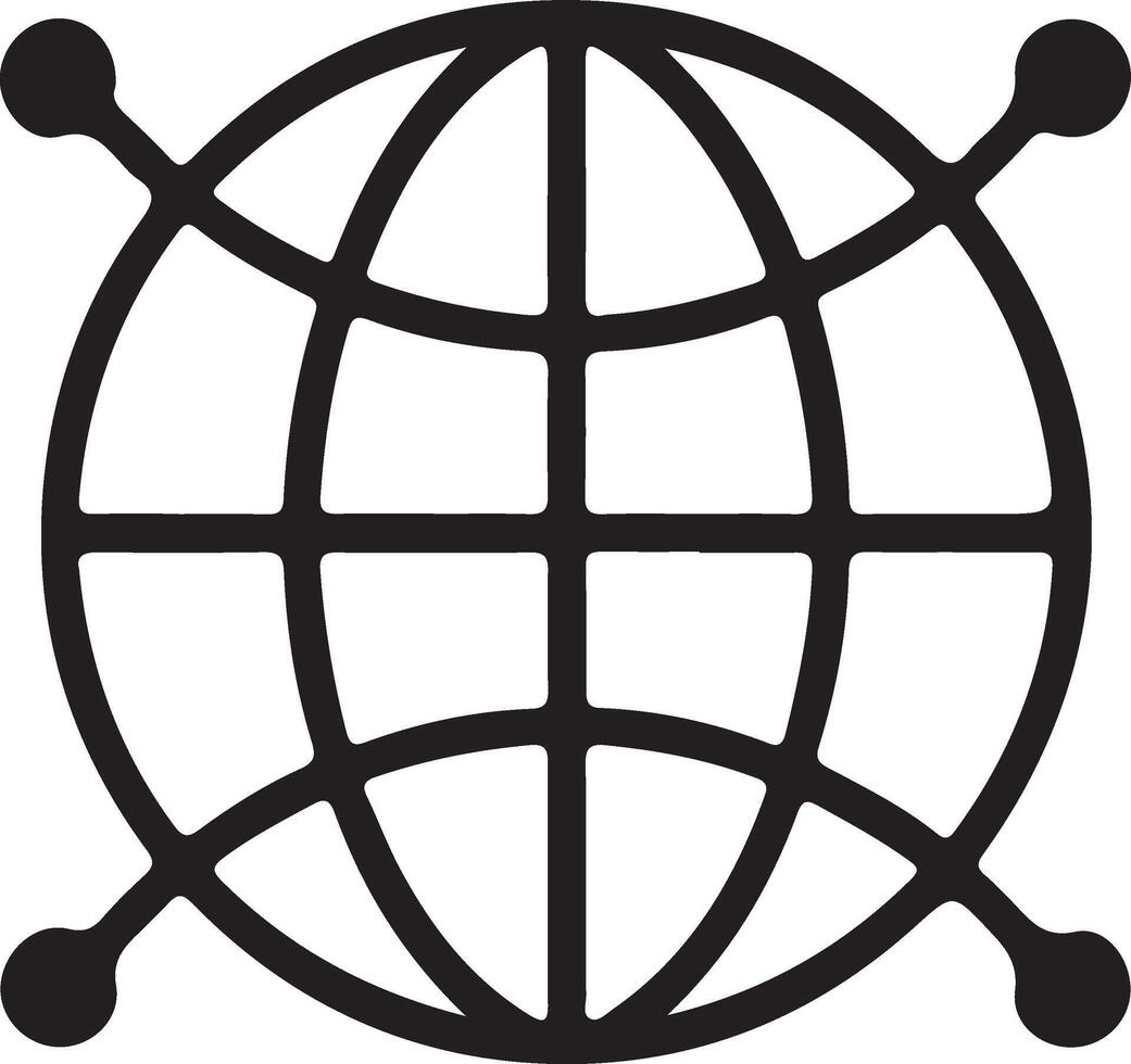 a globe with four points on it vector