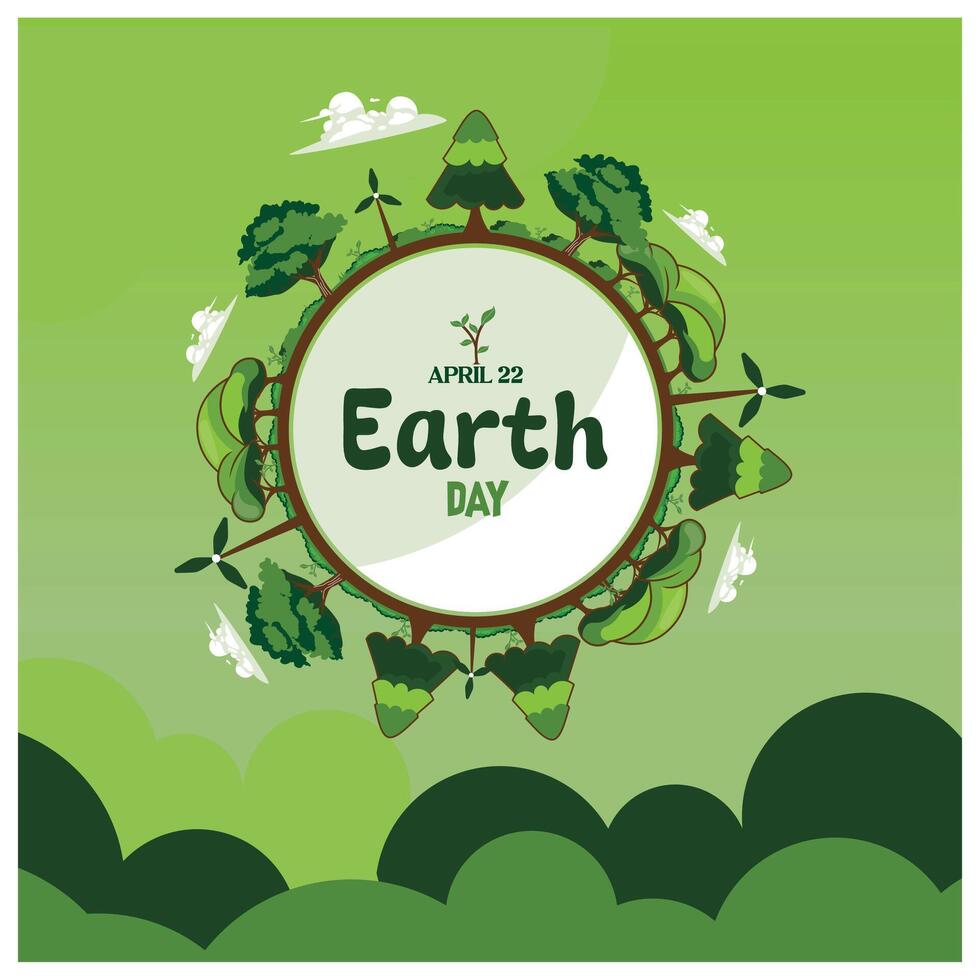 Environmentally friendly ecology. World Environment Day background. Earth Day concept. Flat illustration. vector