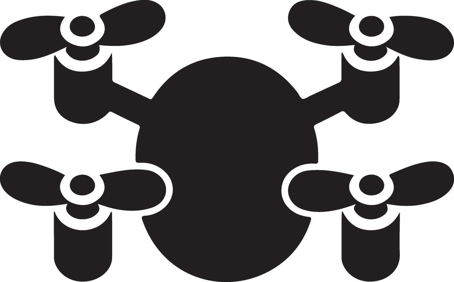 a black and white illustration of a drone logo vector