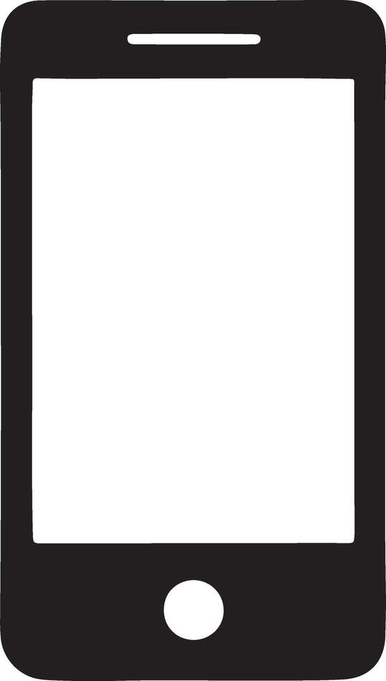 a black and white illustration of a smartphone vector