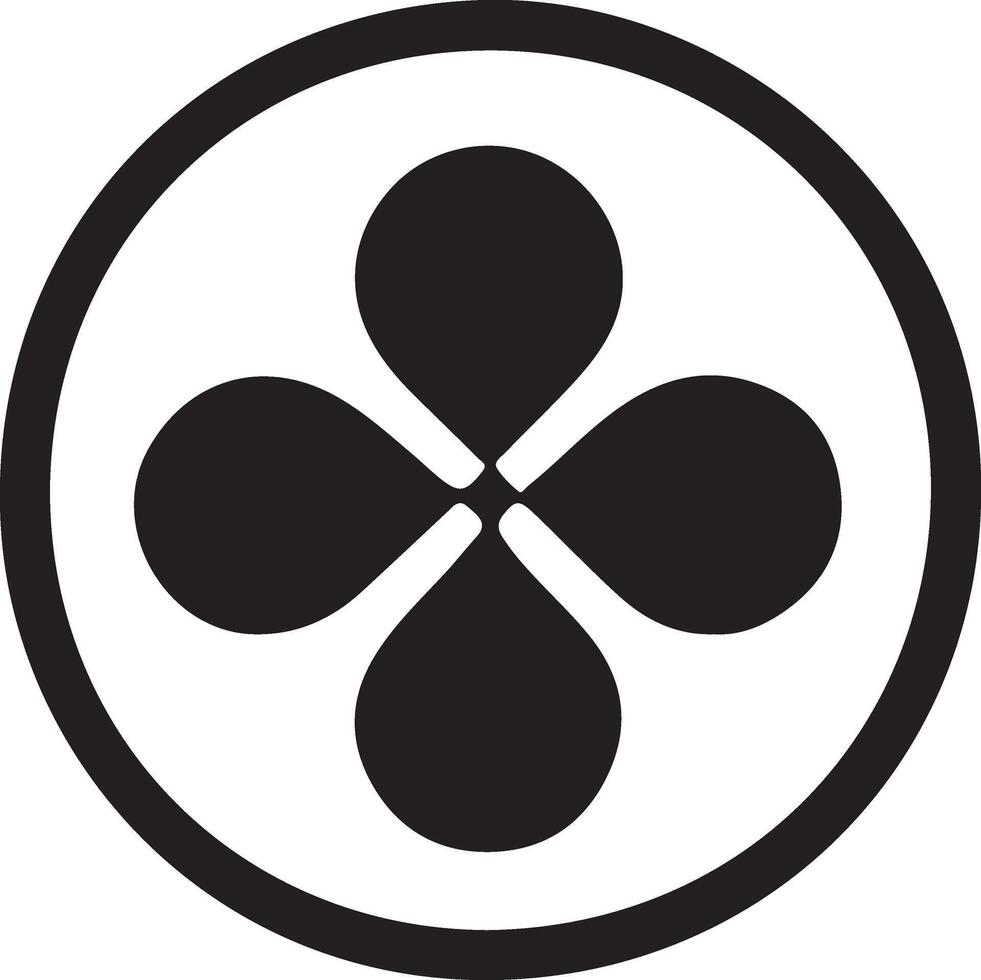 a black and white clover symbol vector
