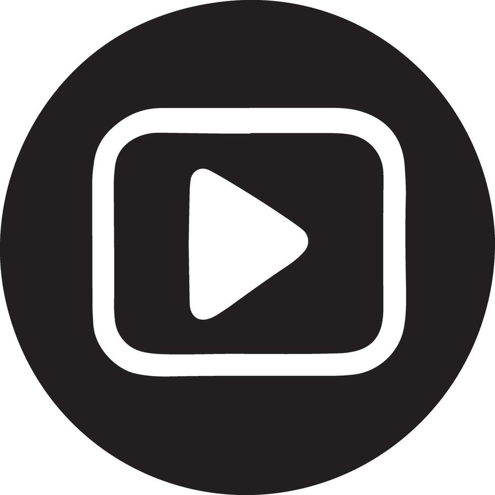 a black and white media player icon vector