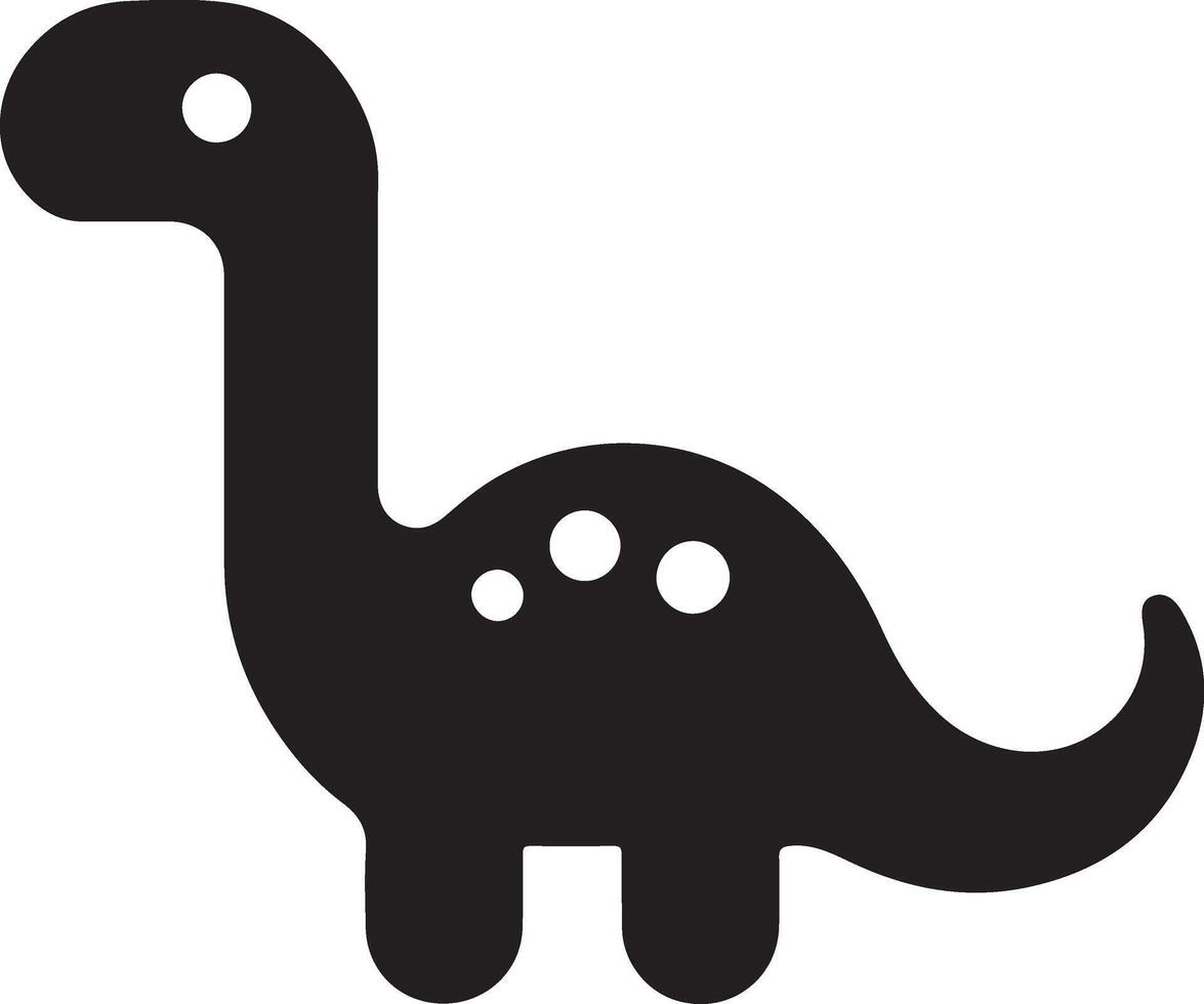a black and white dinosaur icon on a white background vector