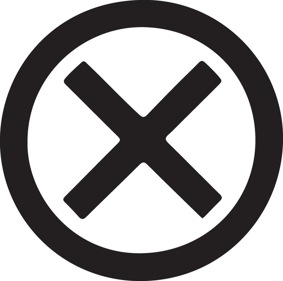 a black and white image of an x symbol vector
