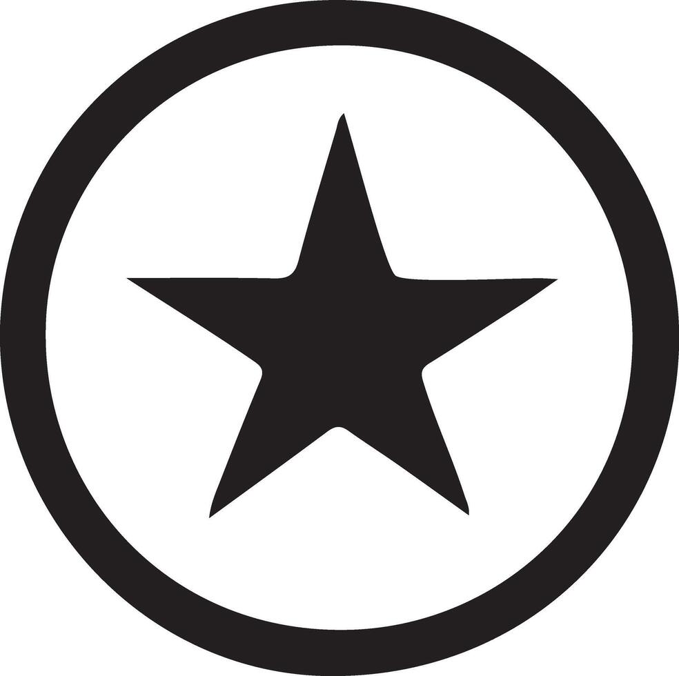 a black and white star in a circle vector