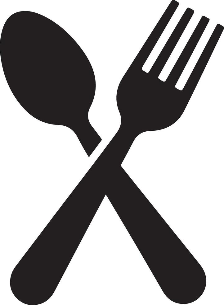 fork and spoon icon on white background vector