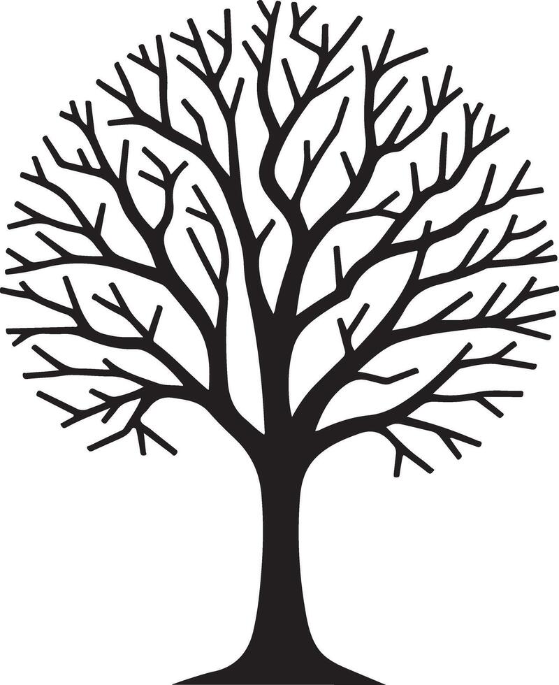 a black and white illustration of a tree with no leaves vector