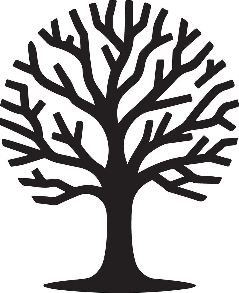 Black silhouette bare tree vector