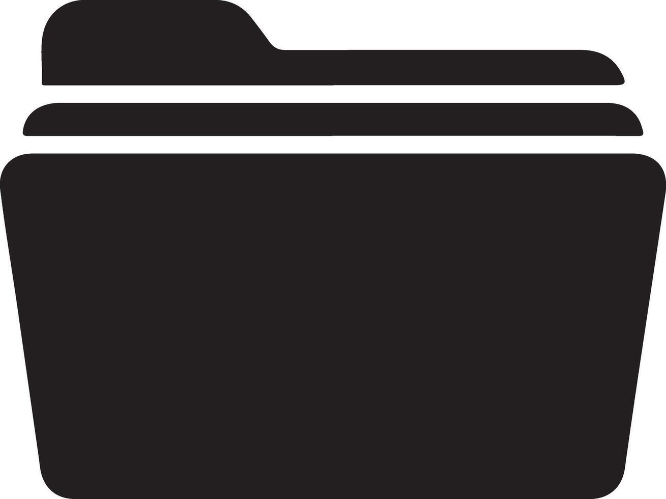 a black and white icon of a folder vector