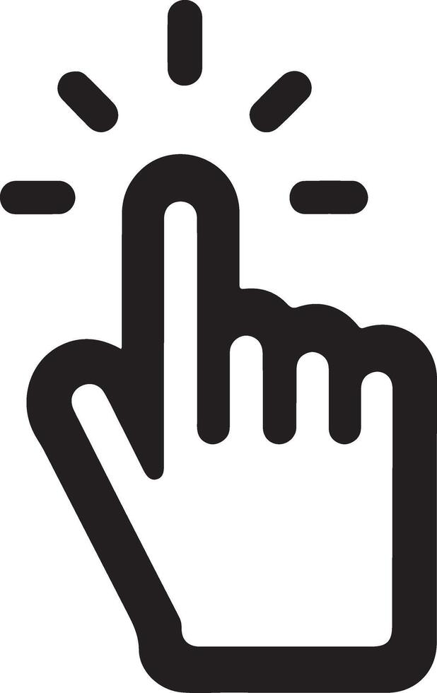 a black and white hand pointing at a light vector