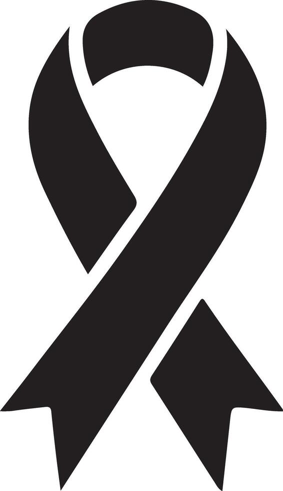 black awareness ribbon icon on white background vector