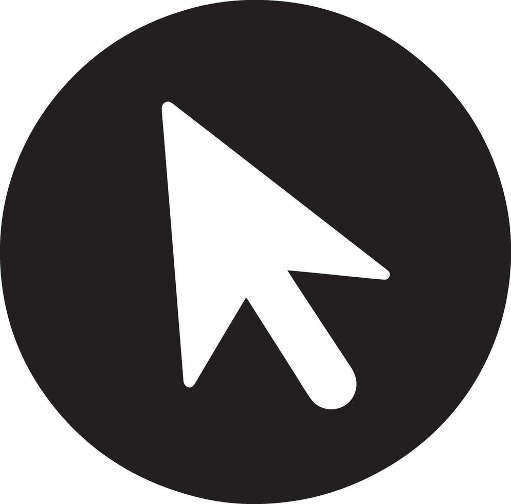 mouse cursor icon on black background vector