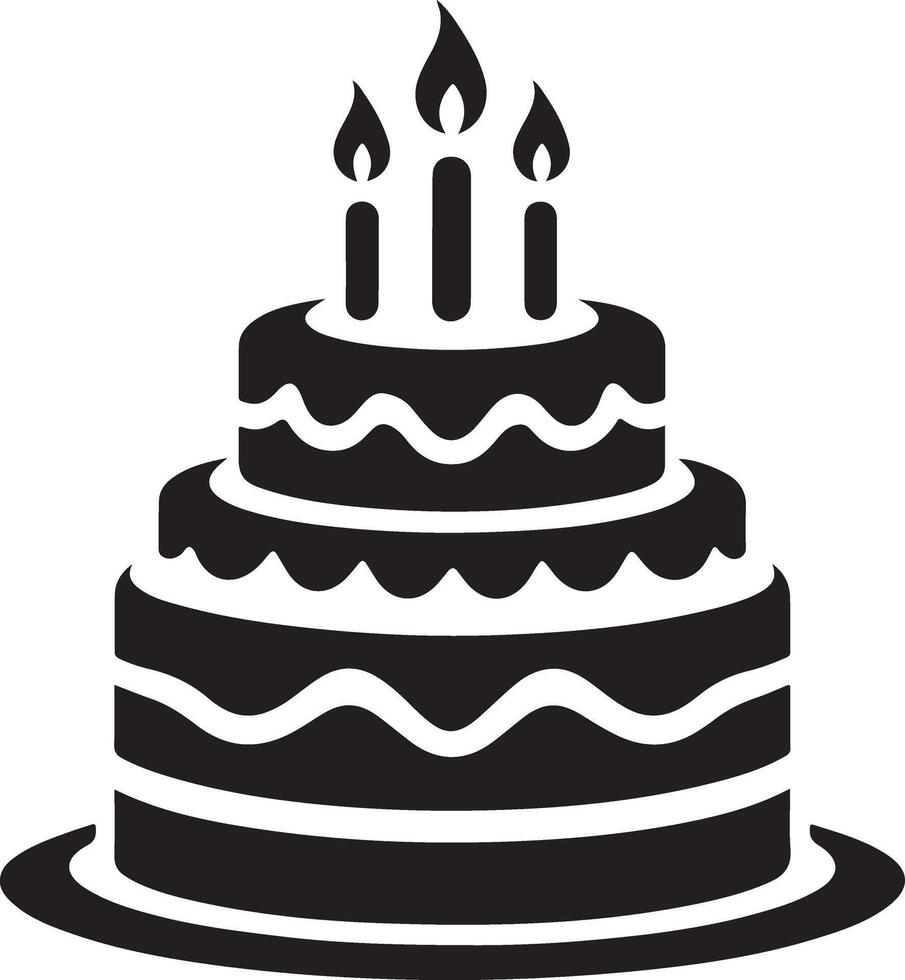 silhouette of birthday sweet cake dessert vector