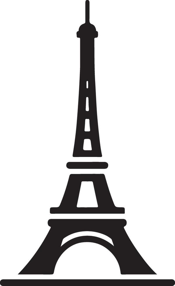 the eiffel tower is shown in black and white vector