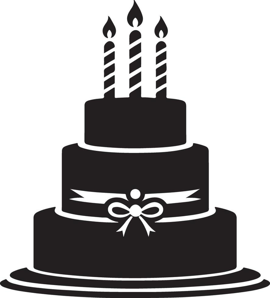 silhouette of birthday sweet cake vector