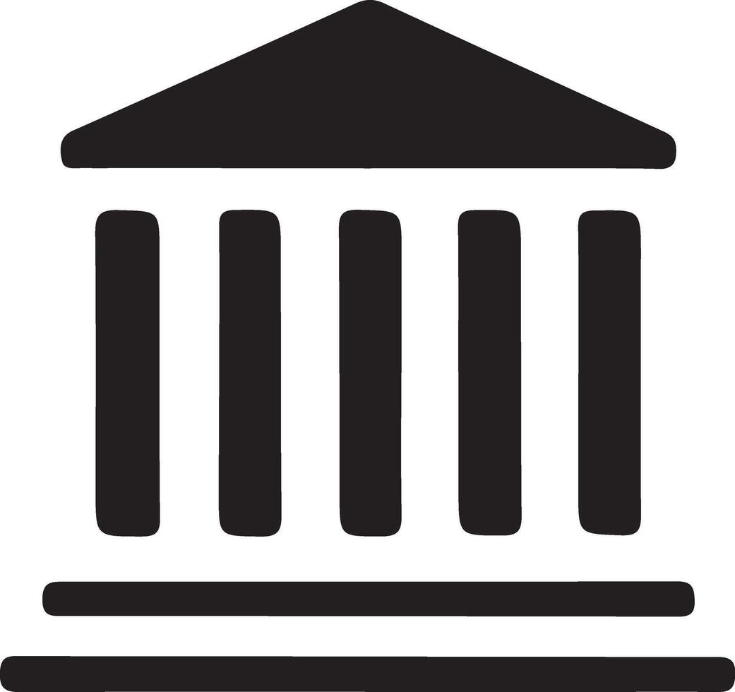 a black and white image of a building with columns vector