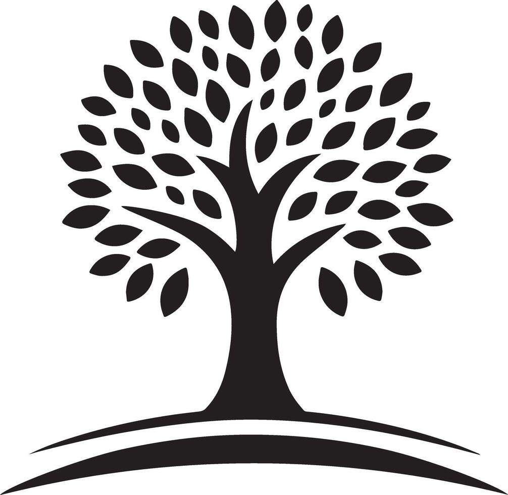 a black and white tree logo vector