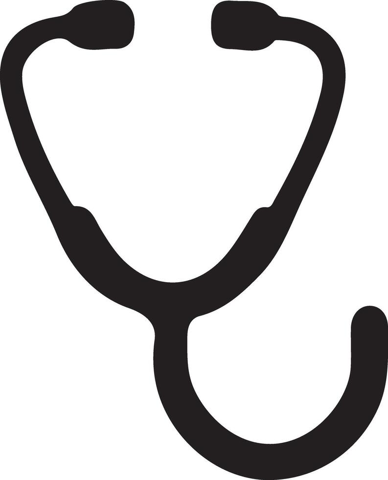 a black and white medical stethoscope icon vector