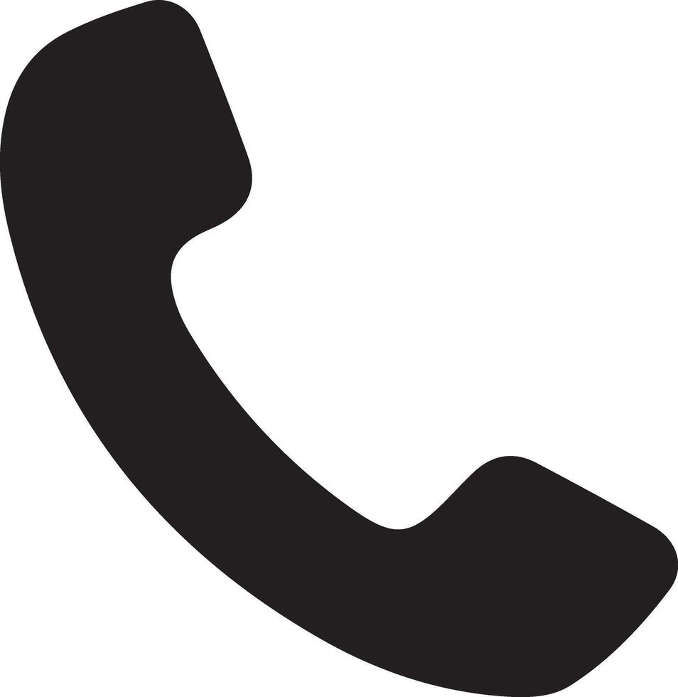 a black phone icon on a white background vector