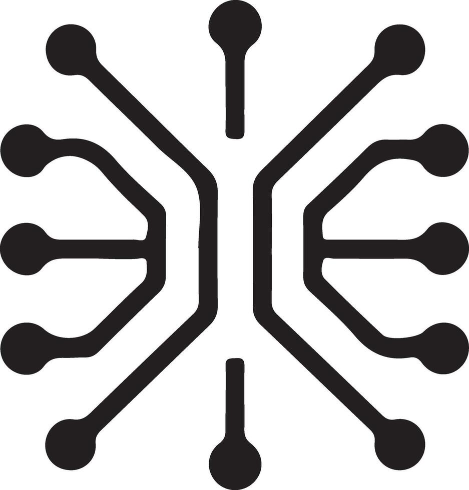 a black and white image of a circuit board vector