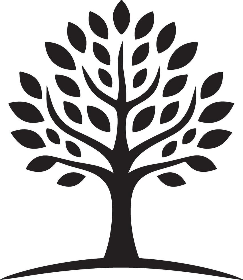 a black and white tree silhouette on a white background vector