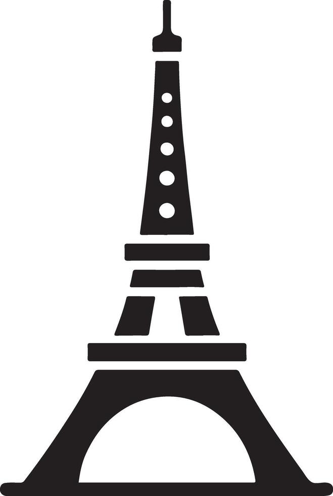 the eiffel tower is shown in black and white vector