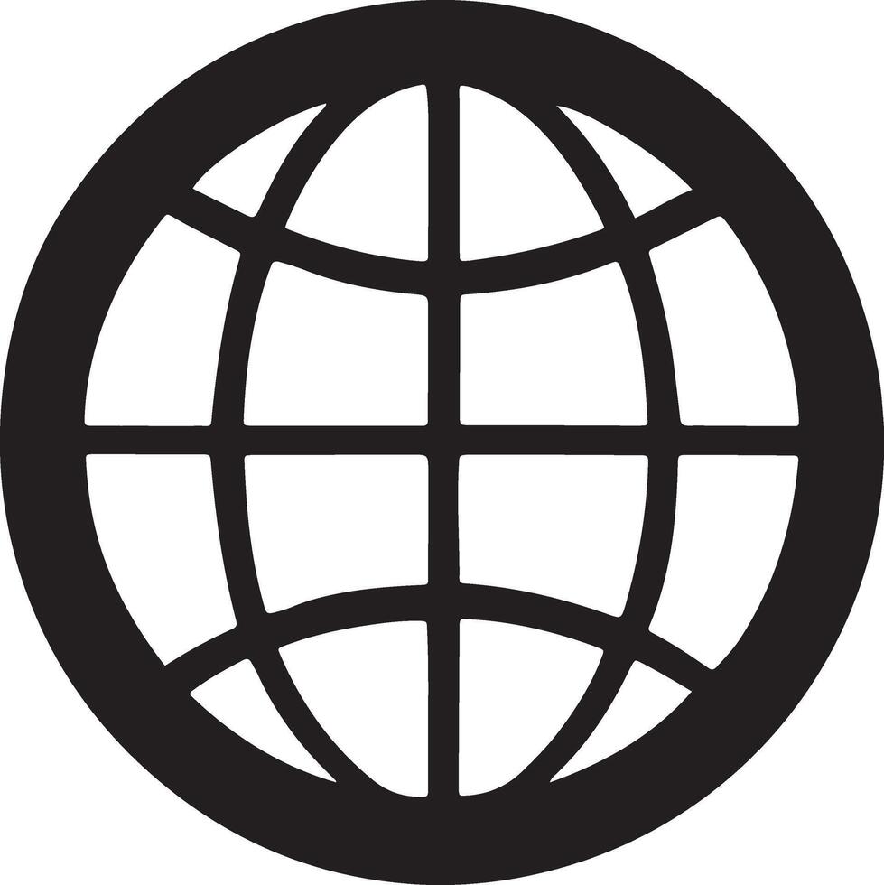 a black and white globe icon vector