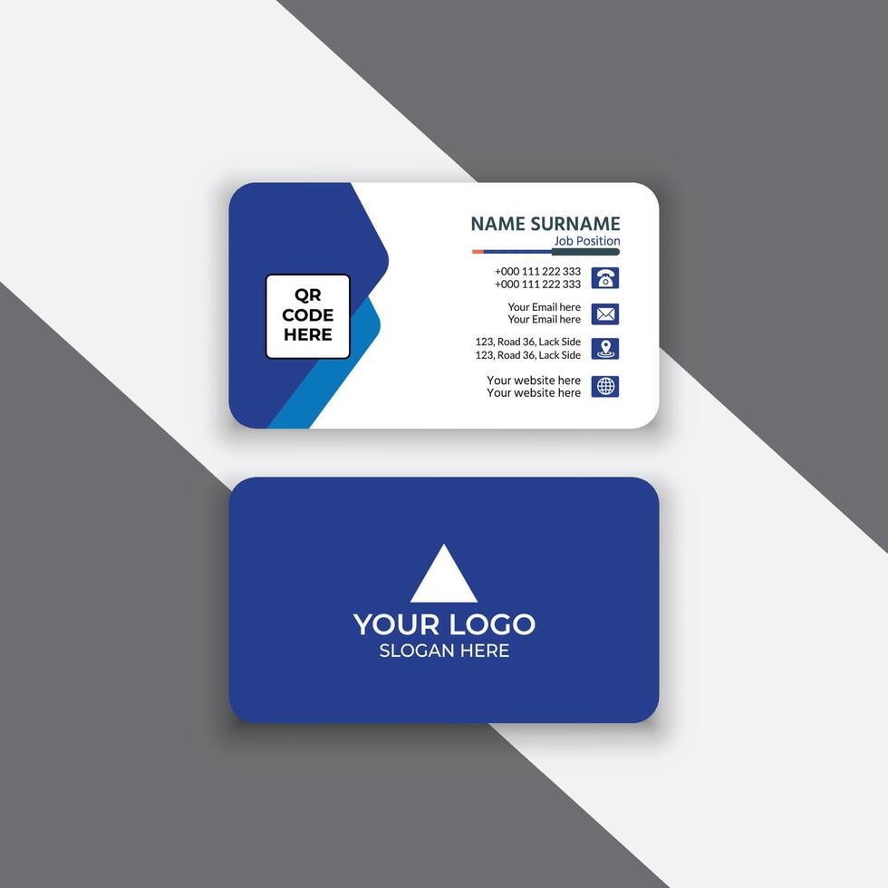 Modern and creative business id card template. corporate business card design template for office employee, staff or others. vector