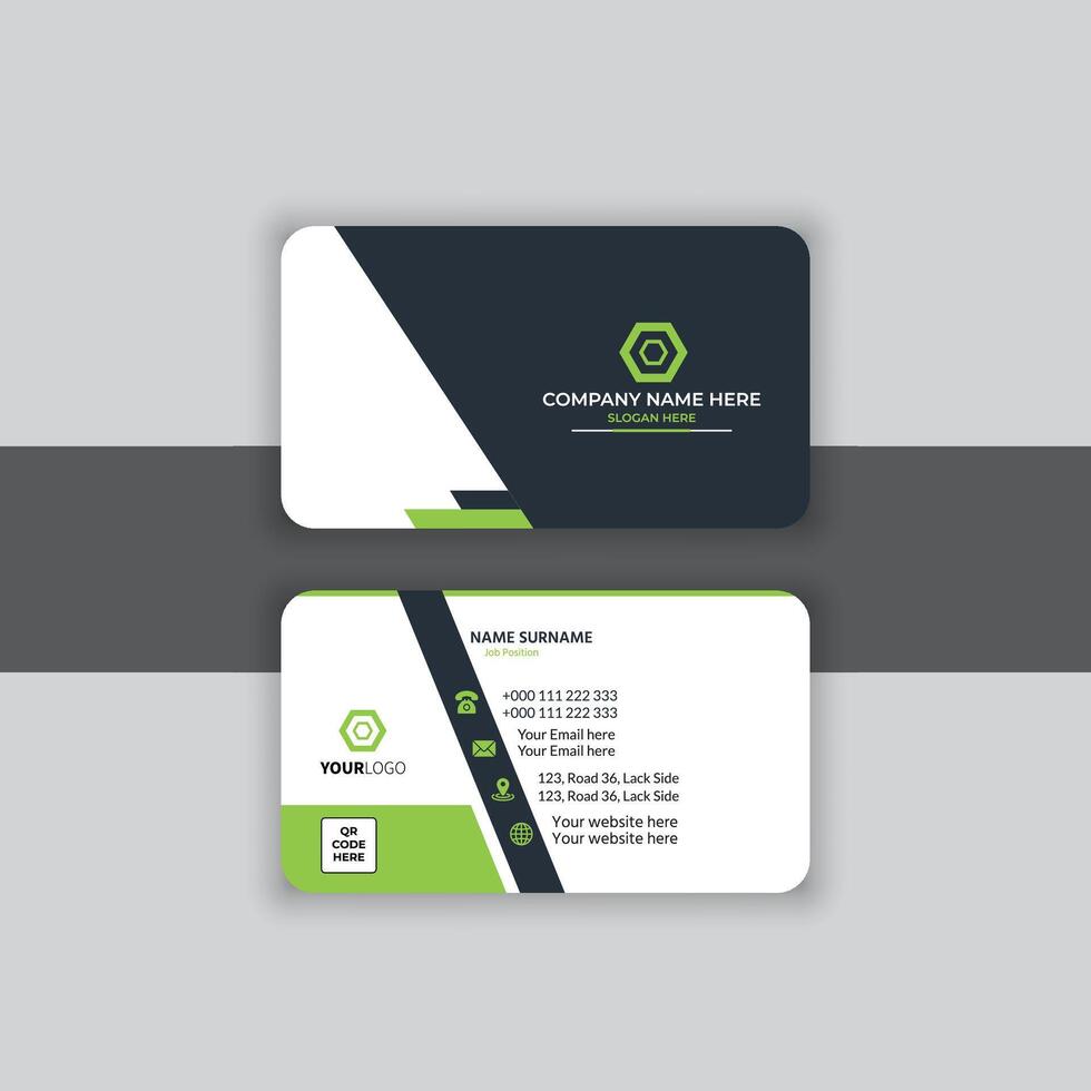 Luxury black business card with green decoration vector