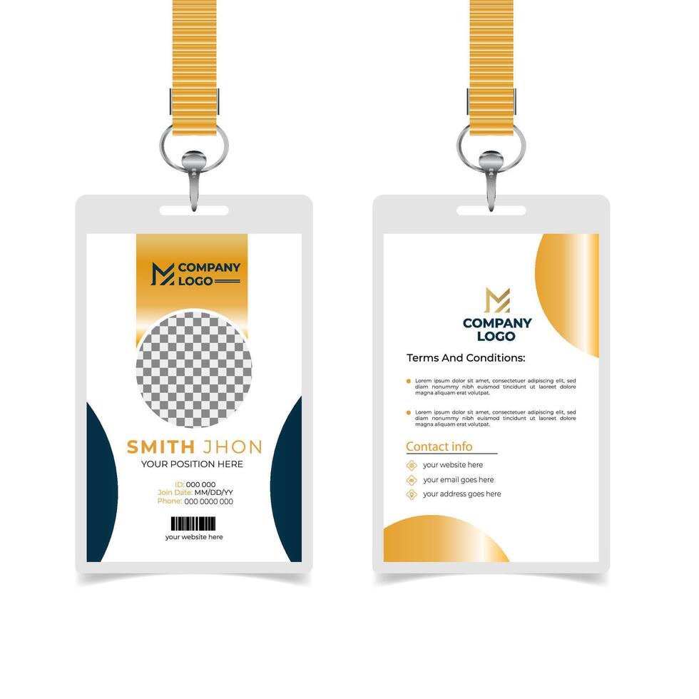 Luxury golden color id card design template vector