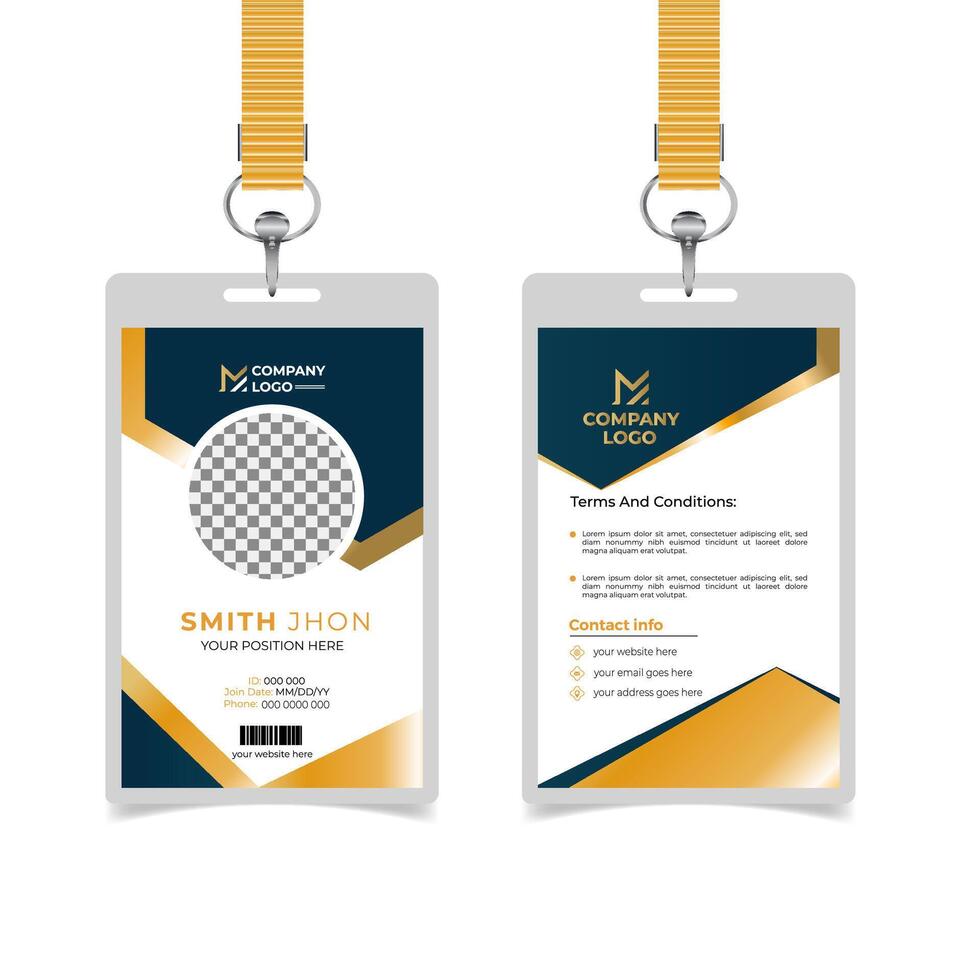Professional id card design template vector