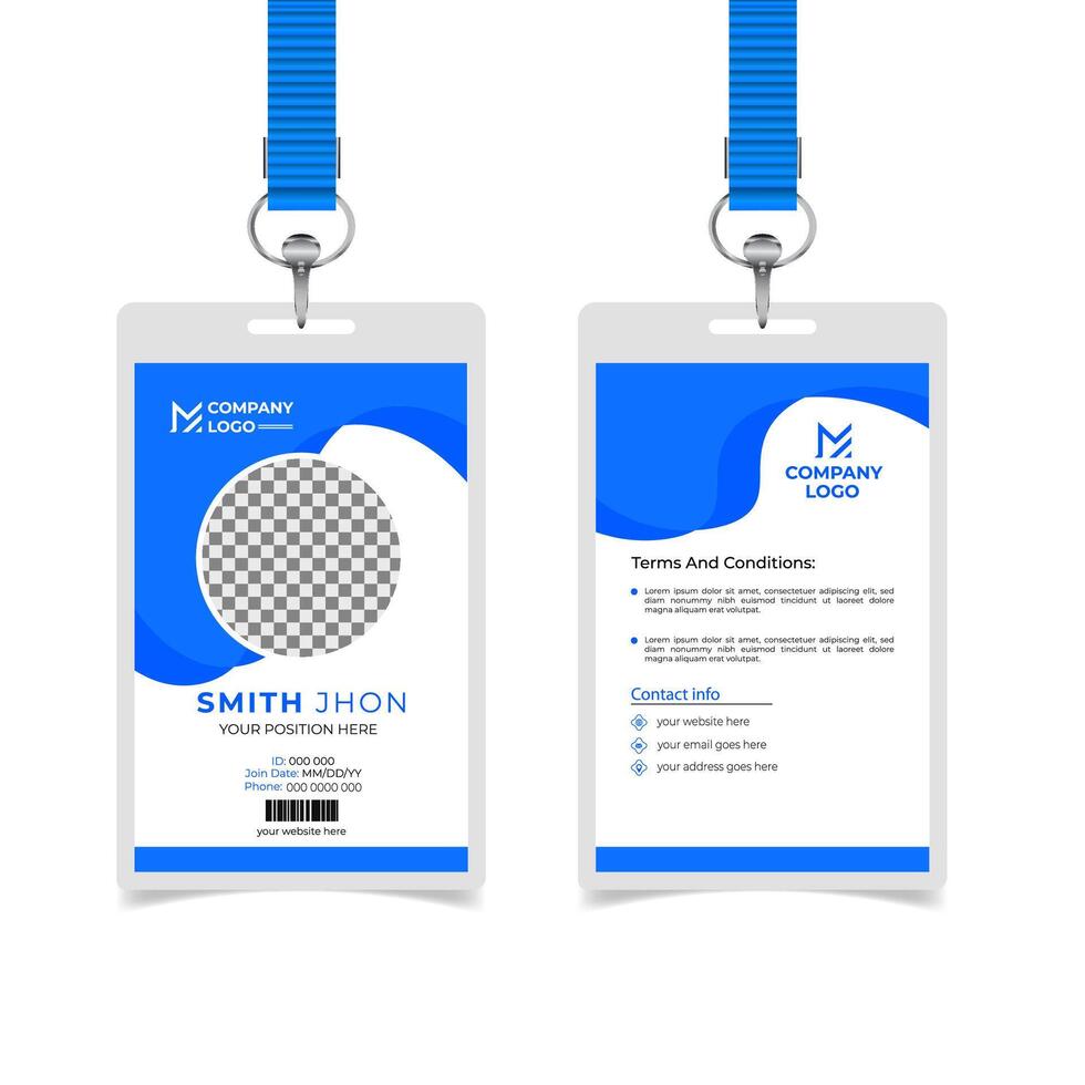 Creative blue modern print ready id card design template vector