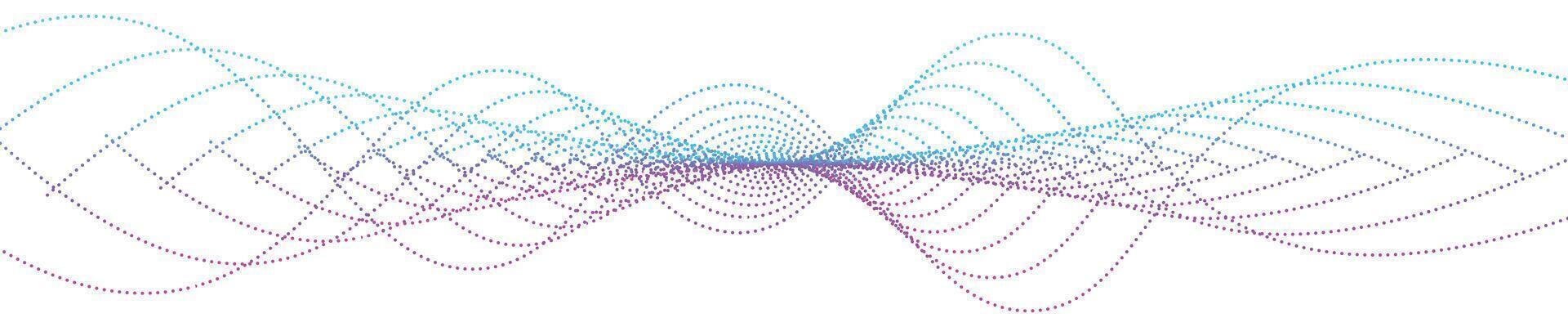 Technology wavy lines. Big data visualization concept, future digital technology and sound wave illustration. Blue and purple gradient lines for business presentation and science design template vector