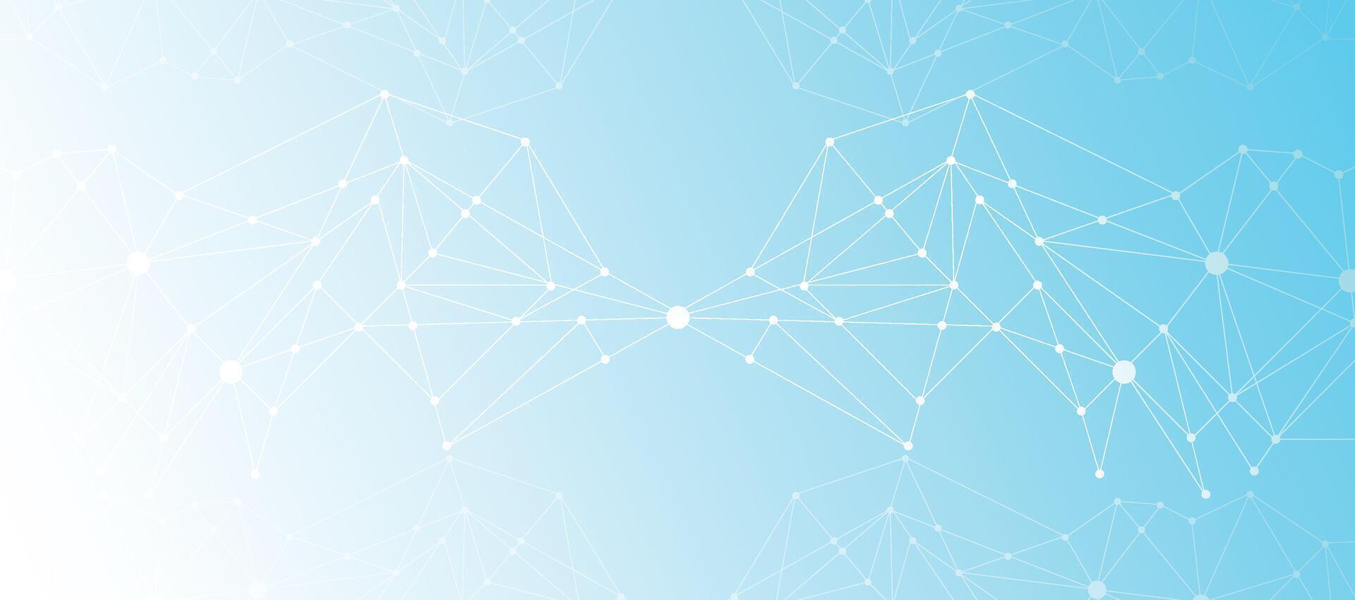 Blue Network Background. Global communication network Background. Digital technology futuristic network banner. Abstract graphic elements for presentation background, science concept, and technology vector