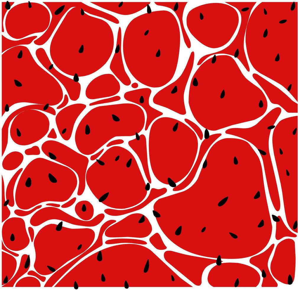Abstract red watermelon and white liquid background texture vector