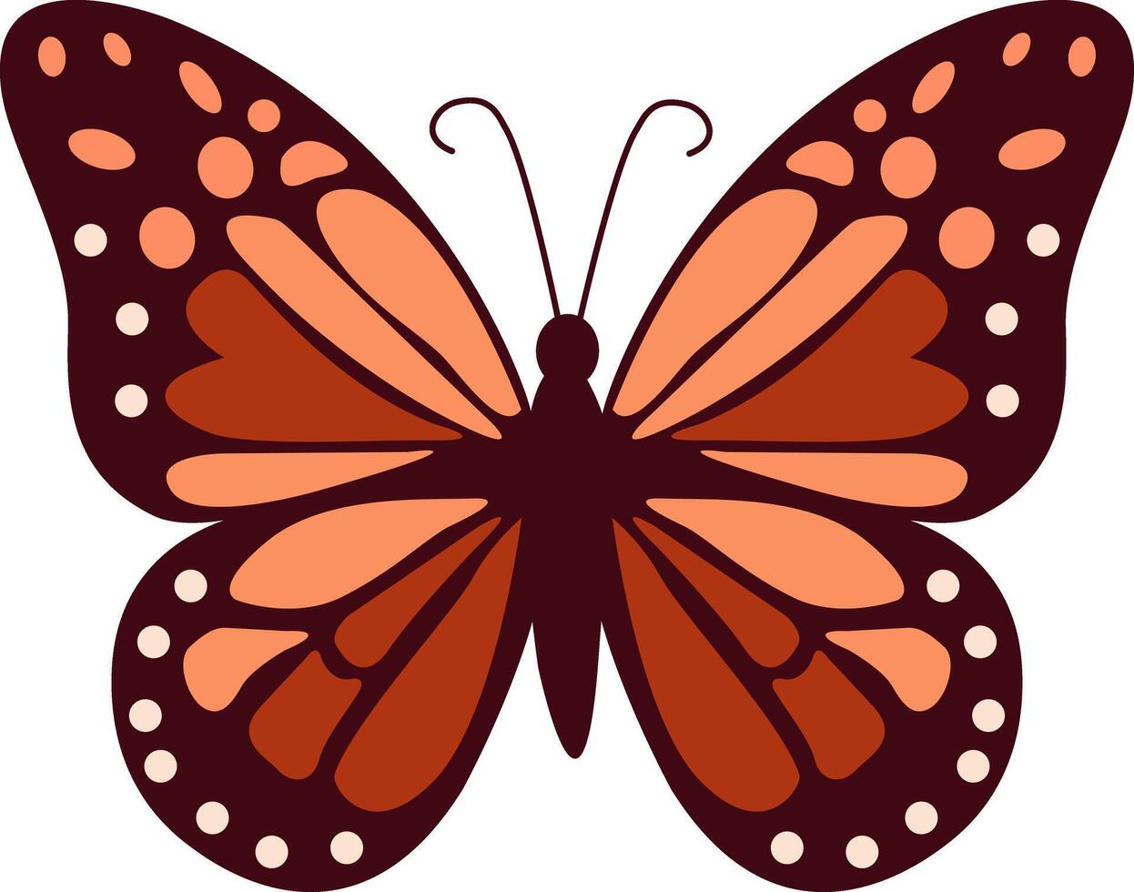 Thanksgiving Day Autumn Butterfly Illustration. Elegant Design For Nature Inspired Art, Decoration, Fall Themed Background. illustration vector