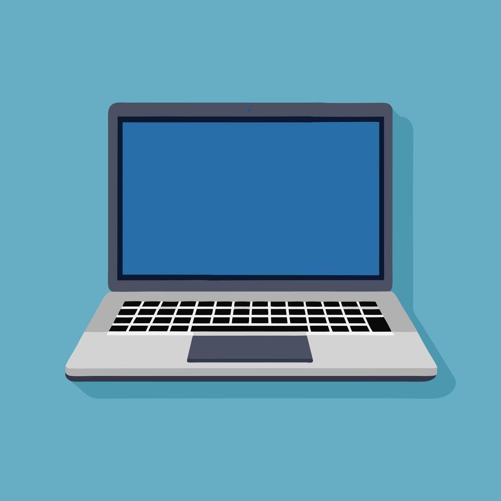 laptop computer flat design illustration vector