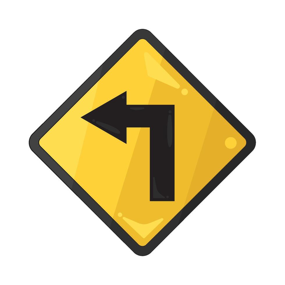 Illustration of left turn road sign vector